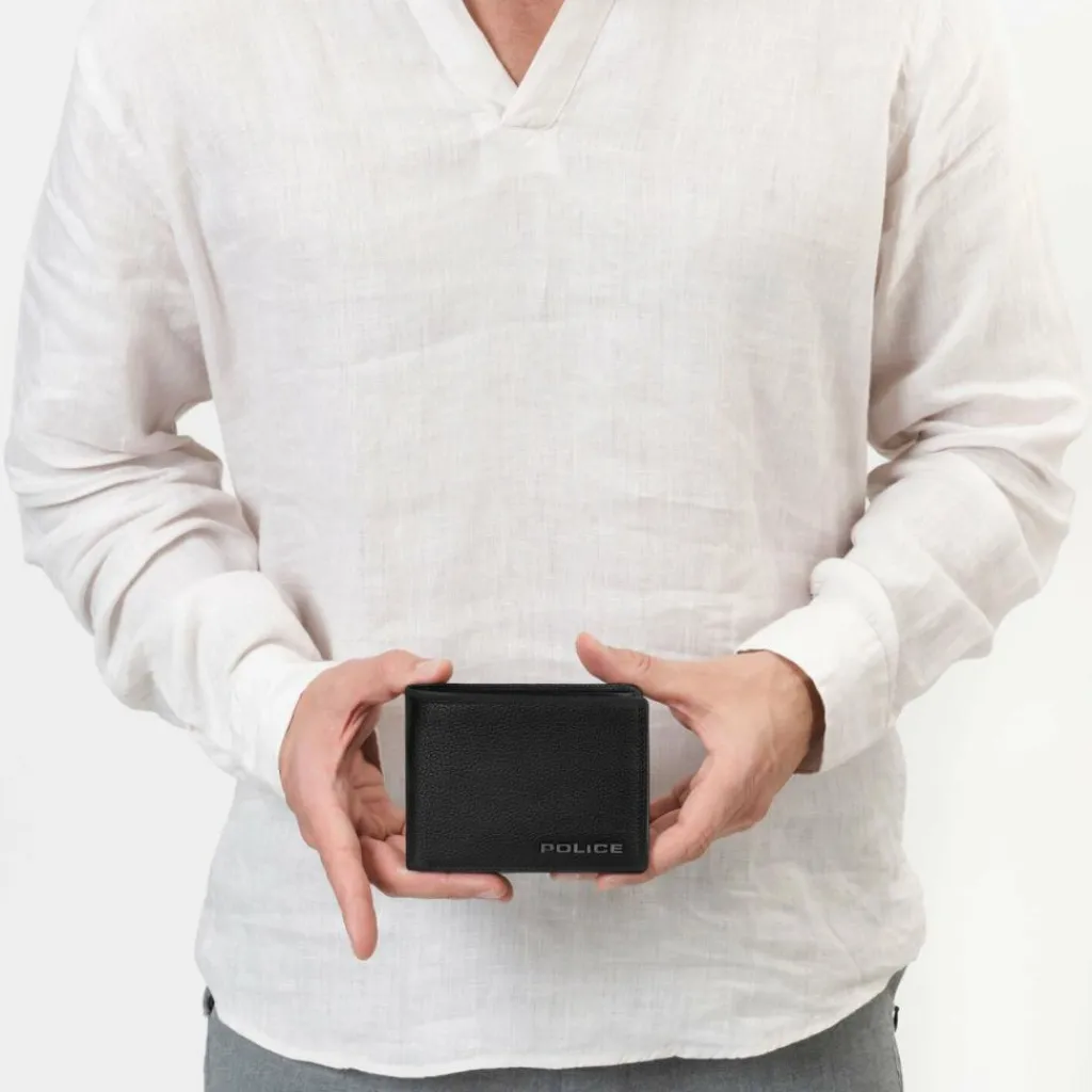 Police Herrengeldbörsen Querformat<Geldbörse RFID Schutz Leder 10.5 cm black