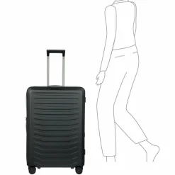 Porsche Design 4-Rollen Koffer|Hartgepäck<Roadster 4 Rollen Trolley L 75 cm mit Dehnfalte matt black