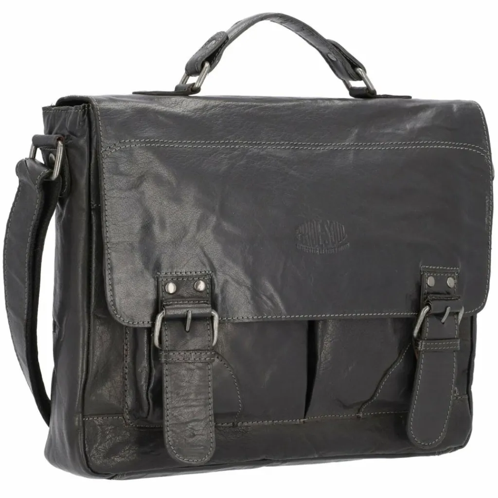 Pride and Soul Laptoptaschen|Aktentaschen<Baggie Aktentasche Leder 35 cm Laptopfach schwarz