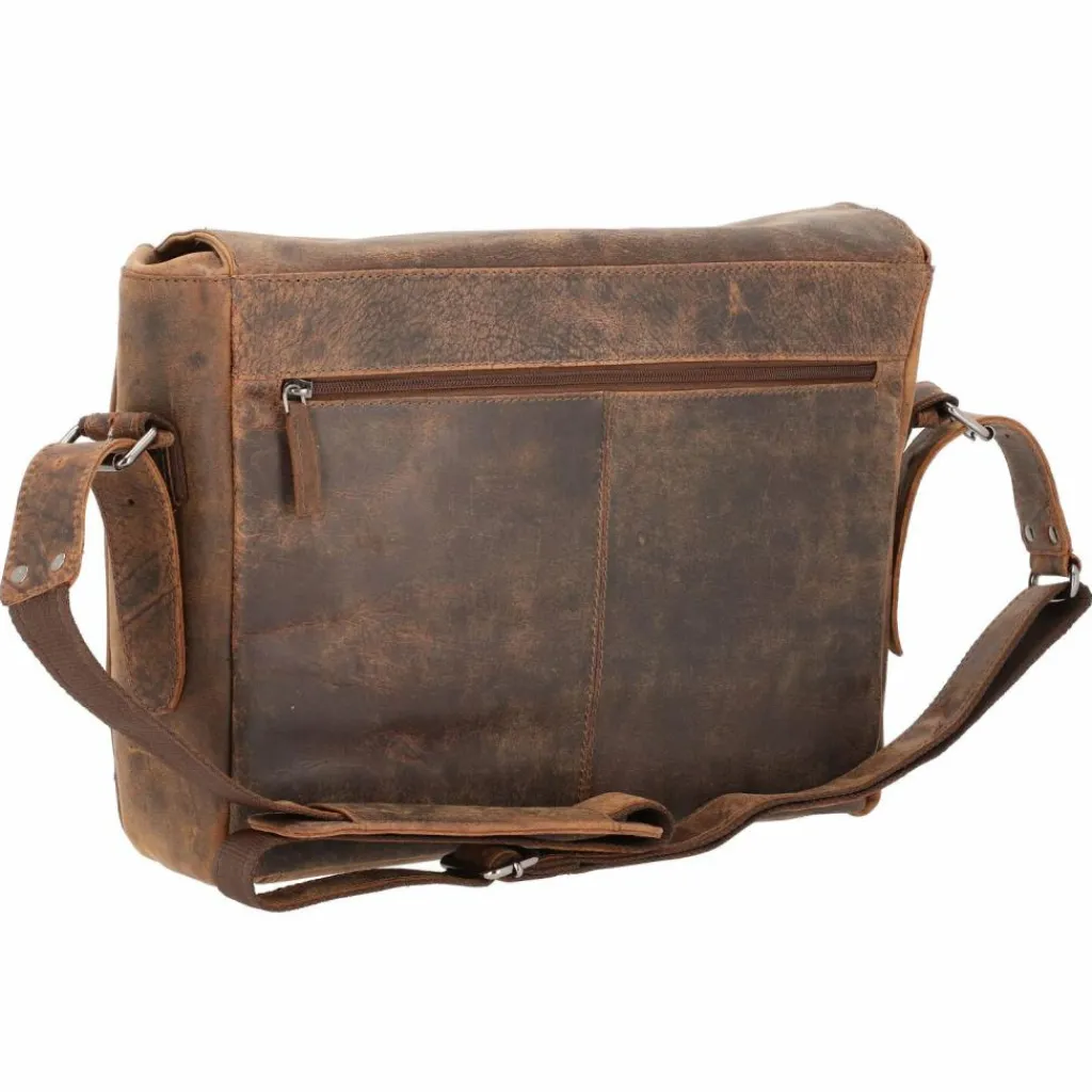 Pride and Soul Umhängetaschen<Ben Umhängetasche Leder 33 cm Laptopfach braun