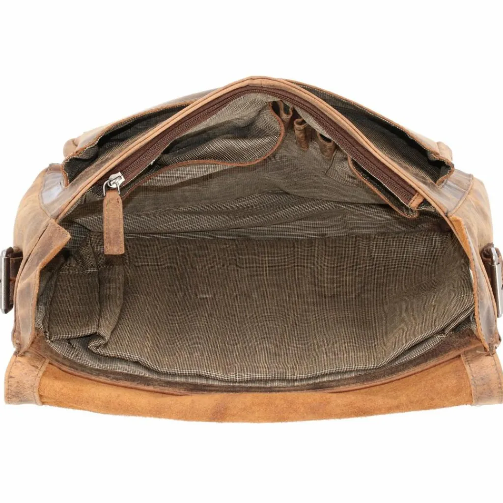 Pride and Soul Umhängetaschen<Ben Umhängetasche Leder 33 cm Laptopfach braun