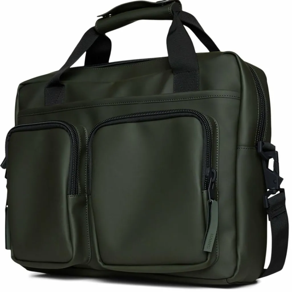 Rains Laptoptaschen|Aktentaschen<Texel Aktentasche 38 cm Laptopfach green