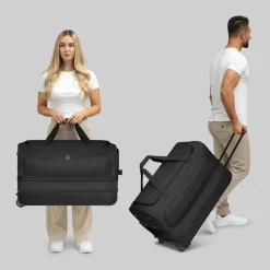 New Redolz Duffle Essentials 2-Rollen Reisetasche Set 2 tlg. M+L mit Dehnfalte black