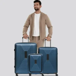 Redolz Koffersets Als Hartgepäck|Koffersets 3-Teilig<Essentials 14 4 Rollen Kofferset 3-teilig mit Dehnfalte dark blue metallic