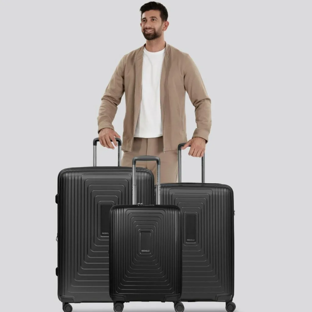 Redolz Koffersets Als Hartgepäck|Koffersets 3-Teilig<Essentials 14 4 Rollen Kofferset 3-teilig mit Dehnfalte black metallic