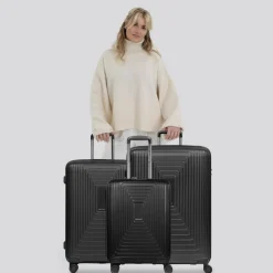 Redolz Koffersets Als Hartgepäck|Koffersets 3-Teilig<Essentials 14 4 Rollen Kofferset 3-teilig mit Dehnfalte black metallic