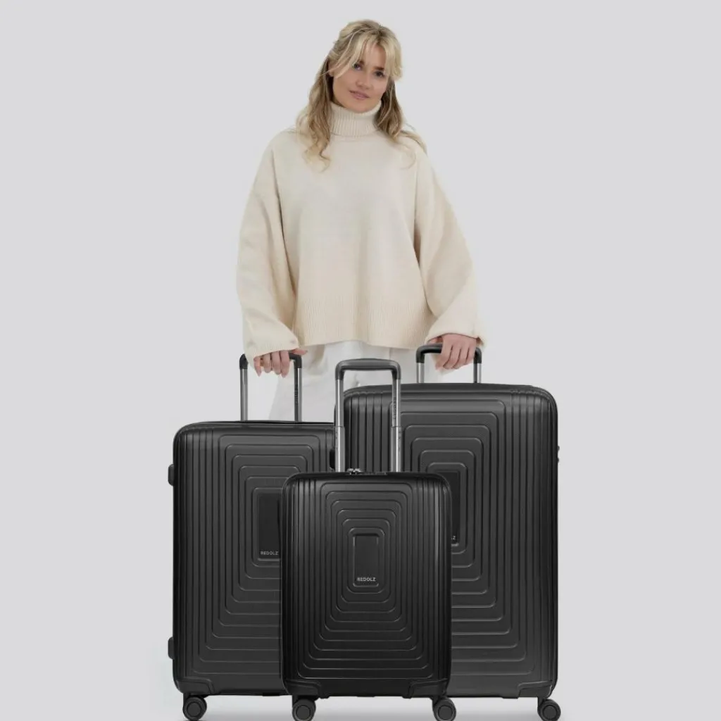 Redolz Koffersets Als Hartgepäck|Koffersets 3-Teilig<Essentials 14 4 Rollen Kofferset 3-teilig mit Dehnfalte black metallic