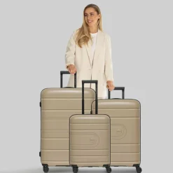 Redolz Essentials 11 4 Rollen Kofferset 3-teilig mit Dehnfalte beige