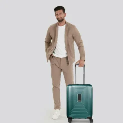 Outlet Redolz Essentials 14 4 Rollen Kabinentrolley 55 cm mit Dehnfalte pearl-green metallic