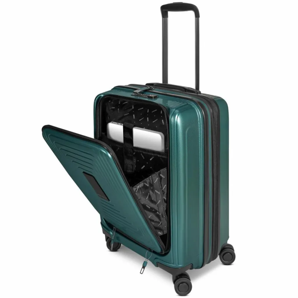 Redolz Hartgepäck Kabinengepäck|4-Rollen Kabinentrolleys<Essentials 14 4 Rollen Kabinentrolley S 55 cm Laptopfach mit Dehnfalte pearl-green metallic