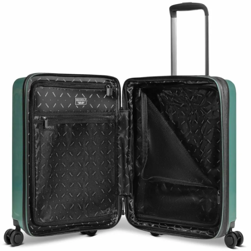 Redolz Hartgepäck Kabinengepäck|4-Rollen Kabinentrolleys<Essentials 14 4 Rollen Kabinentrolley S 55 cm Laptopfach mit Dehnfalte pearl-green metallic