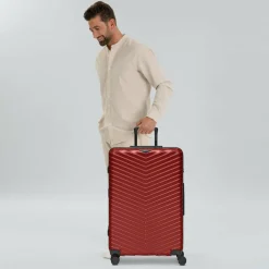 Redolz Hartgepäck|4-Rollen Koffer<Essentials 18 4 Rollen Trolley 76 cm mit Dehnfalte metallic-red shiny