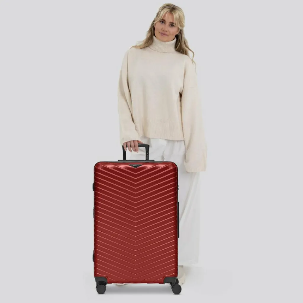 Redolz Hartgepäck|4-Rollen Koffer<Essentials 18 4 Rollen Trolley 76 cm mit Dehnfalte metallic-red shiny