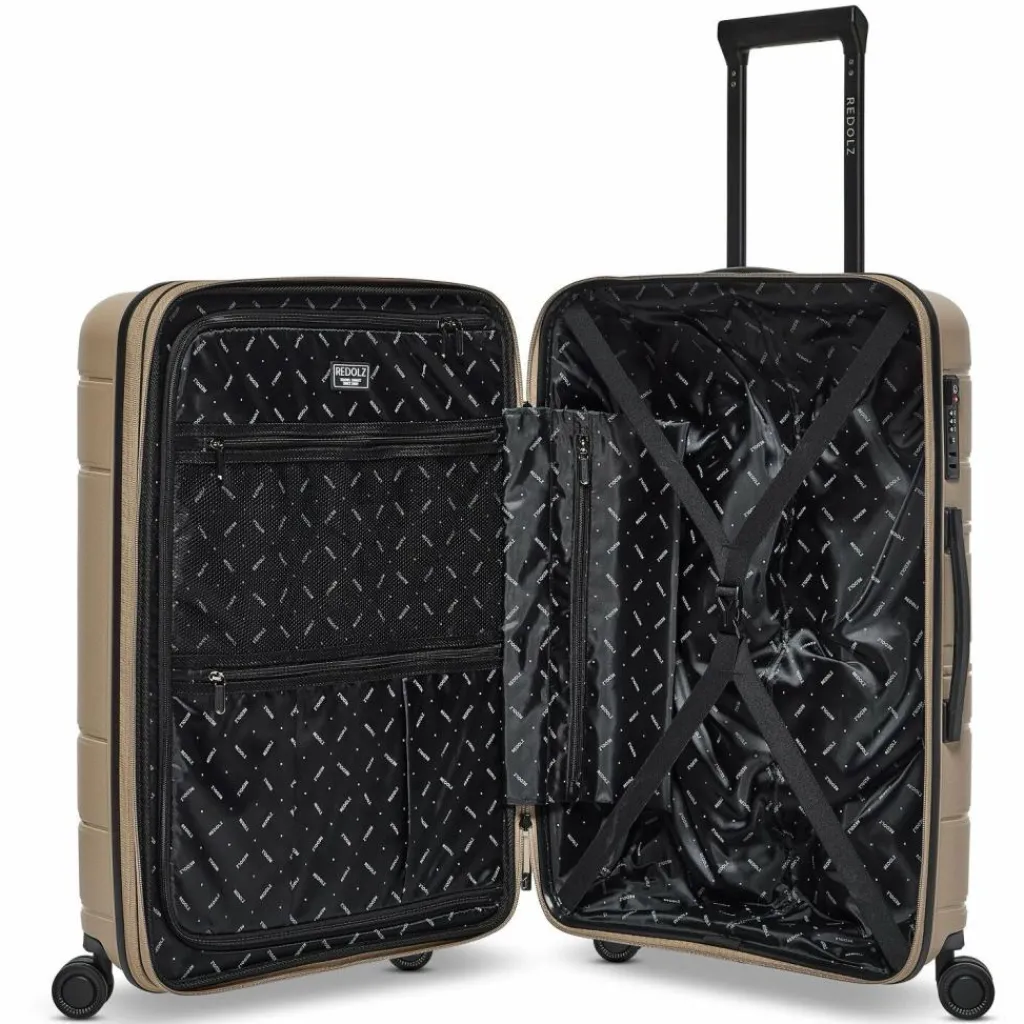 Redolz Hartgepäck|4-Rollen Koffer<Essentials 11 4 Rollen Trolley 66 cm mit Dehnfalte beige