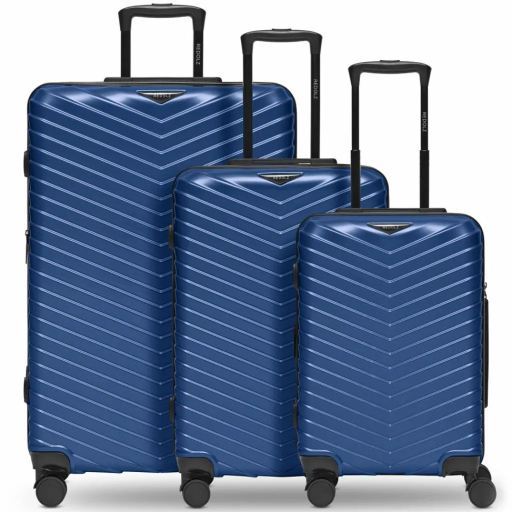 Best Redolz Essentials 18 4 Rollen Kofferset 3-teilig mit Dehnfalte metallic-blue shiny