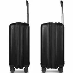 New Redolz Essentials 14 4 Rollen Kabinentrolley 55 cm mit Dehnfalte black metallic