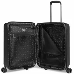 New Redolz Essentials 14 4 Rollen Kabinentrolley 55 cm mit Dehnfalte black metallic