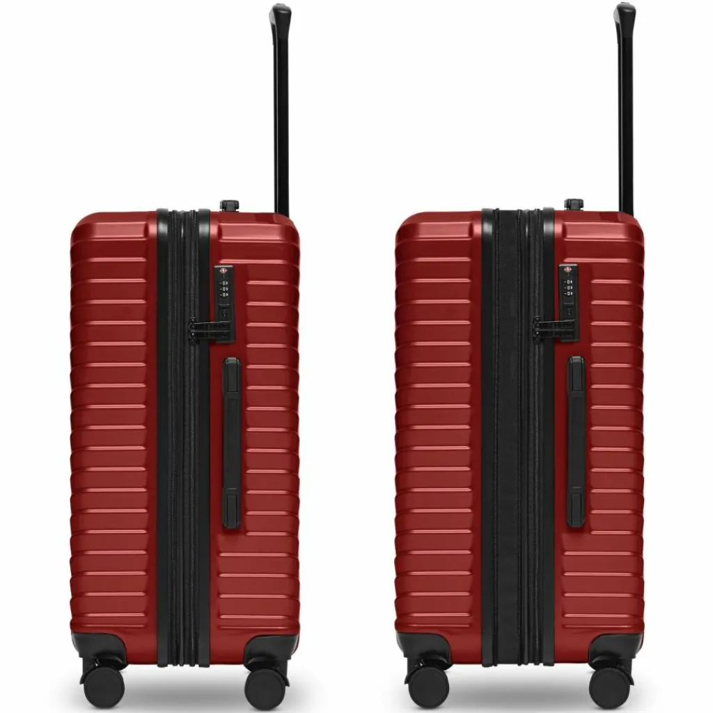 Redolz Koffersets Als Hartgepäck|Koffersets 3-Teilig<Essentials 18 4 Rollen Kofferset 3-teilig mit Dehnfalte metallic-red shiny