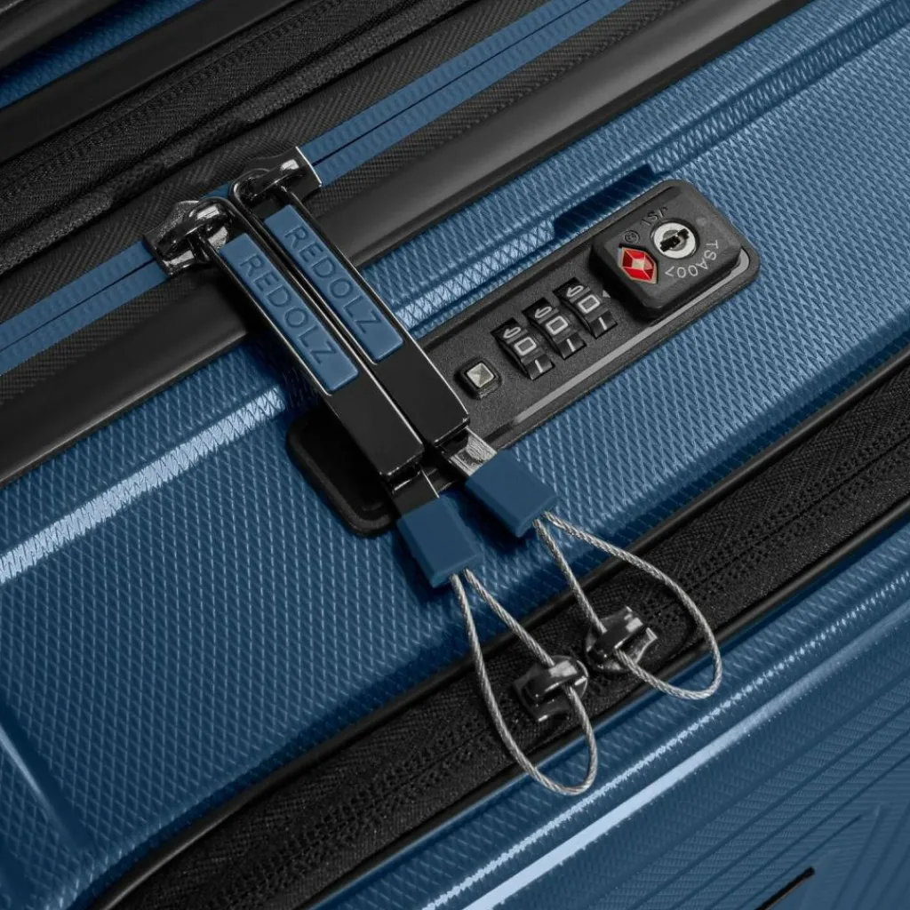 Redolz Hartgepäck Kabinengepäck|4-Rollen Kabinentrolleys<Essentials 14 4 Rollen Kabinentrolley S 55 cm Laptopfach mit Dehnfalte dark blue metallic