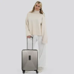 Online Redolz Essentials 14 4 Rollen Kabinentrolley 55 cm mit Dehnfalte coffee grey metallic