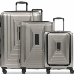 Redolz Koffersets Als Hartgepäck|Koffersets 3-Teilig<Essentials 14 4 Rollen Kofferset 3-teilig mit Dehnfalte coffee grey metallic
