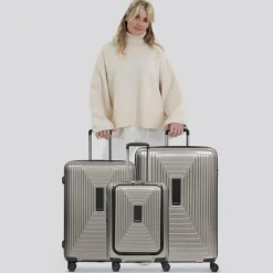 Redolz Koffersets Als Hartgepäck|Koffersets 3-Teilig<Essentials 14 4 Rollen Kofferset 3-teilig mit Dehnfalte coffee grey metallic