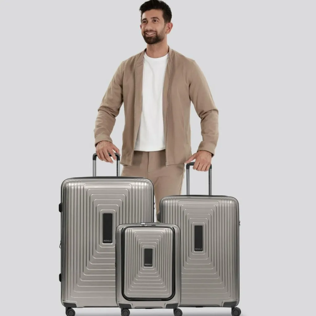 Redolz Koffersets Als Hartgepäck|Koffersets 3-Teilig<Essentials 14 4 Rollen Kofferset 3-teilig mit Dehnfalte coffee grey metallic