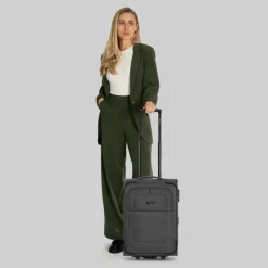 Redolz Weichgepäck Kabinengepäck|2-Rollen Kabinentrolleys<Essentials 12 2 Rollen Kabinentrolley S 55 cm mit Dehnfalte black