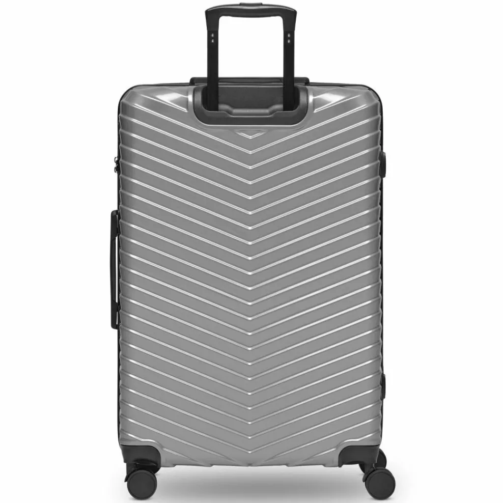 Redolz Hartgepäck|4-Rollen Koffer<Essentials 18 4 Rollen Trolley 76 cm mit Dehnfalte Metallic-Silver Shiny