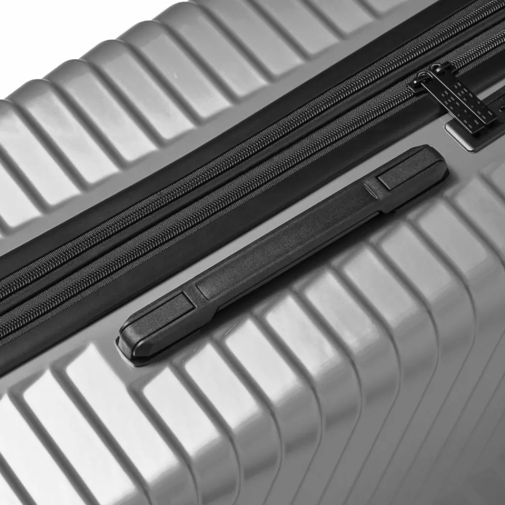 Redolz Hartgepäck|4-Rollen Koffer<Essentials 18 4 Rollen Trolley 76 cm mit Dehnfalte Metallic-Silver Shiny