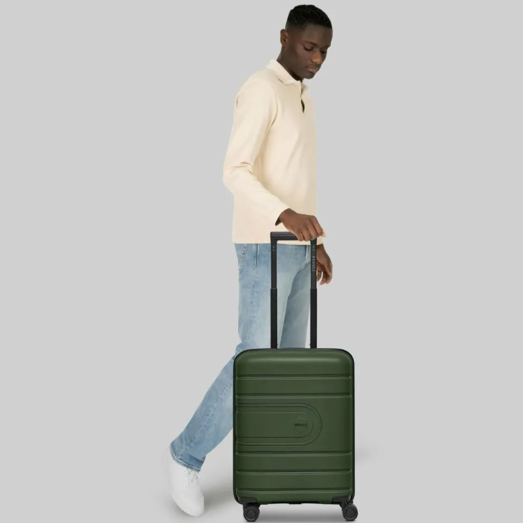 New Redolz Essentials 11 4 Rollen Kabinentrolley 55 cm mit Dehnfalte olive