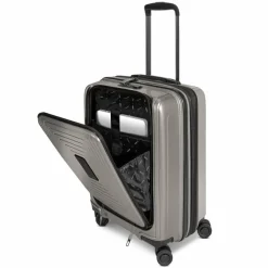 Redolz Hartgepäck Kabinengepäck|4-Rollen Kabinentrolleys<Essentials 14 4 Rollen Kabinentrolley S 55 cm Laptopfach mit Dehnfalte coffee grey metallic