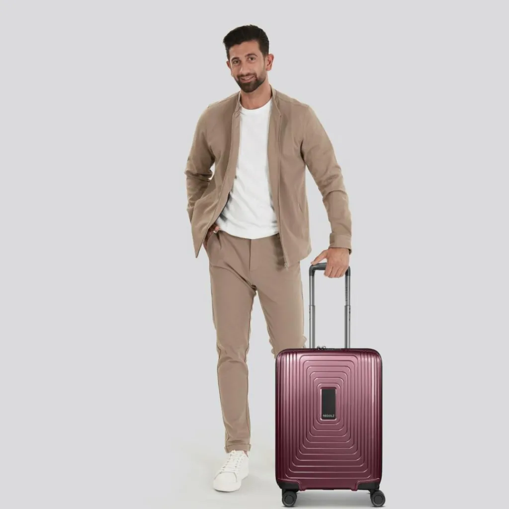 Redolz Hartgepäck Kabinengepäck|4-Rollen Kabinentrolleys<Essentials 14 4 Rollen Kabinentrolley 55 cm mit Dehnfalte aubergine metallic