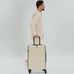 Redolz Hartgepäck|4-Rollen Koffer<Essentials 18 4 Rollen Trolley 66 cm mit Dehnfalte metallic-greige shiny