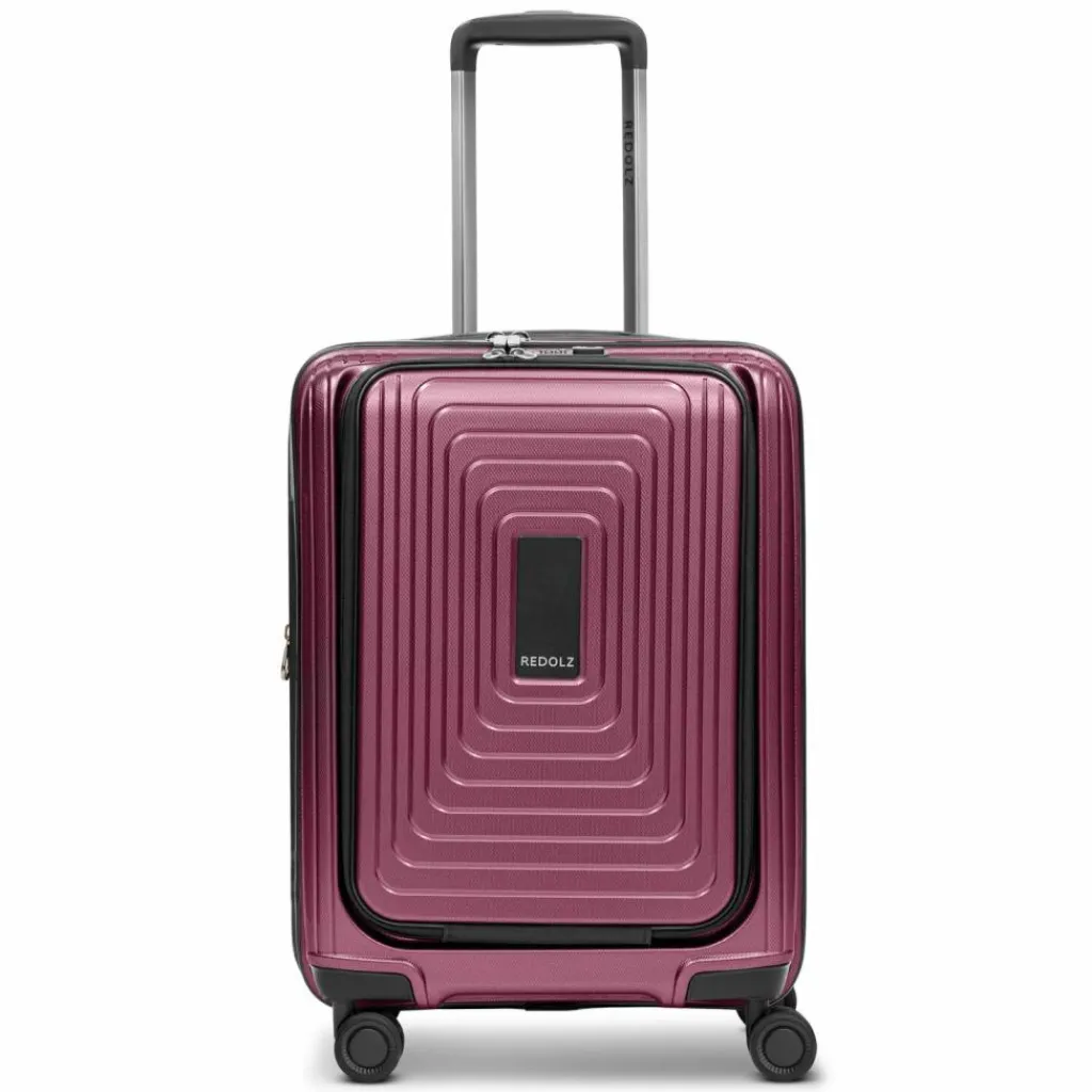 Best Redolz Essentials 14 4 Rollen Kabinentrolley S 55 cm Laptopfach mit Dehnfalte aubergine metallic
