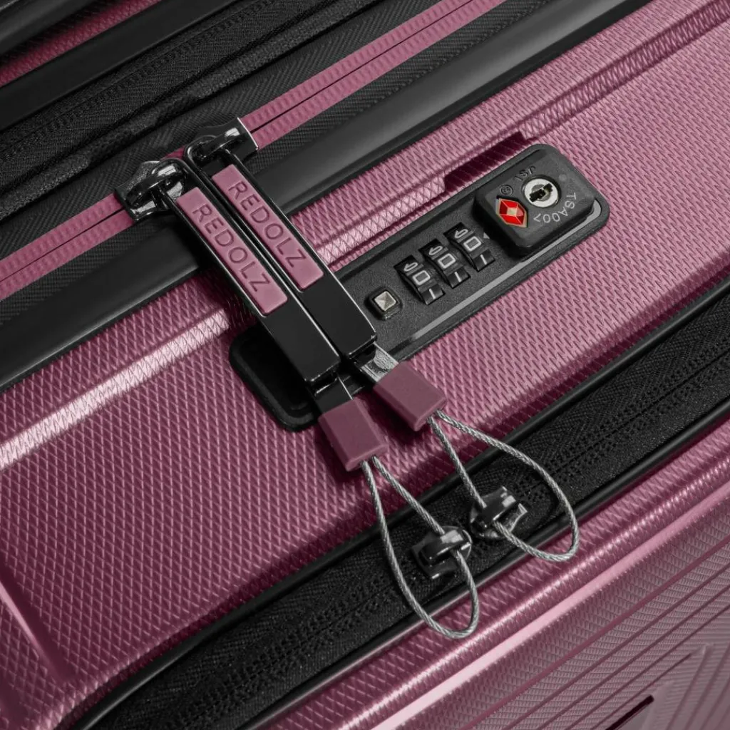 Best Redolz Essentials 14 4 Rollen Kabinentrolley S 55 cm Laptopfach mit Dehnfalte aubergine metallic