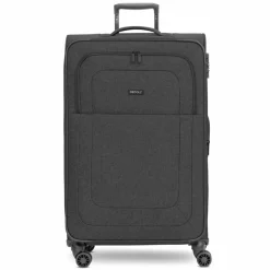 Redolz Weichgepäck|4-Rollen Koffer<Essentials 12 LARGE 4 Rollen Trolley 79 cm mit Dehnfalte black2