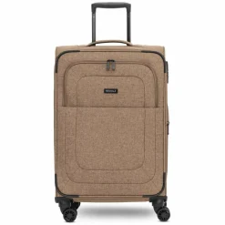 Redolz Weichgepäck|4-Rollen Koffer<Essentials 12 MEDIUM 4-Rollen Trolley 67 cm mit Dehnfalte coffee