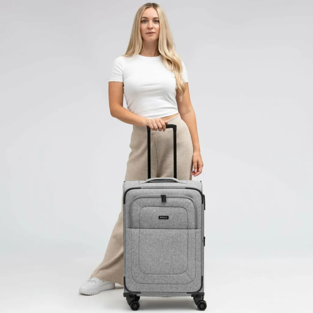 Redolz Weichgepäck|4-Rollen Koffer<Essentials 12 MEDIUM 4-Rollen Trolley 67 cm mit Dehnfalte grey2
