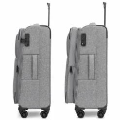 Redolz Weichgepäck|4-Rollen Koffer<Essentials 12 MEDIUM 4-Rollen Trolley 67 cm mit Dehnfalte grey2