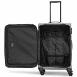 Redolz Weichgepäck|4-Rollen Koffer<Essentials 12 MEDIUM 4-Rollen Trolley 67 cm mit Dehnfalte grey2
