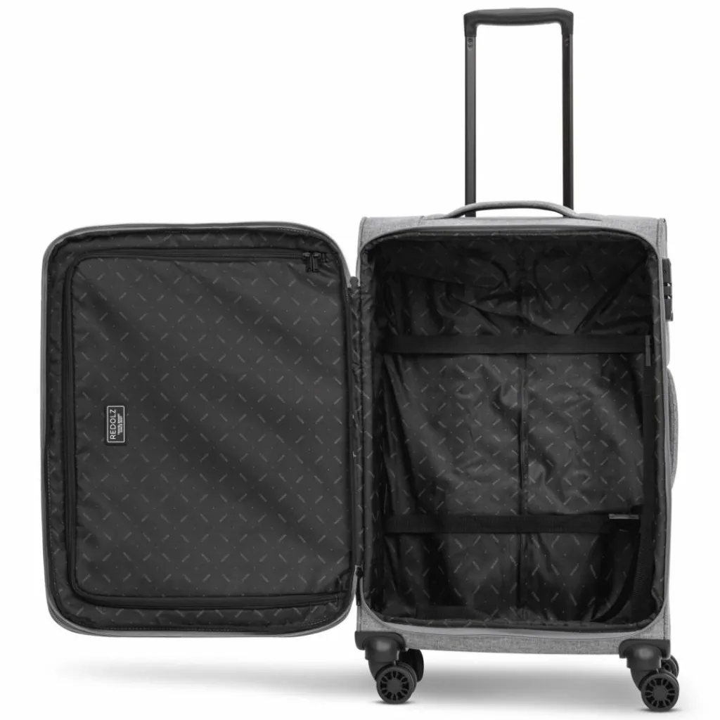 Redolz Weichgepäck|4-Rollen Koffer<Essentials 12 MEDIUM 4-Rollen Trolley 67 cm mit Dehnfalte grey2