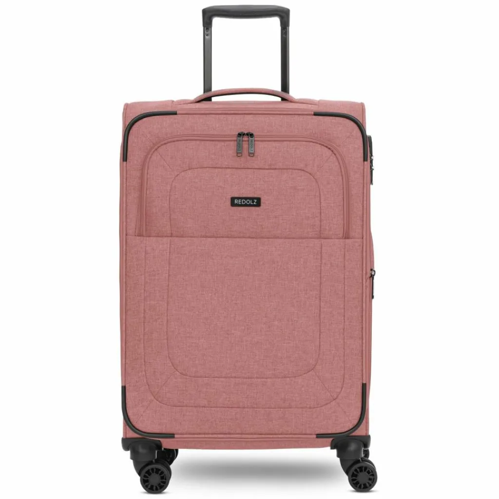 Redolz Weichgepäck|4-Rollen Koffer<Essentials 12 MEDIUM 4-Rollen Trolley 67 cm mit Dehnfalte rose