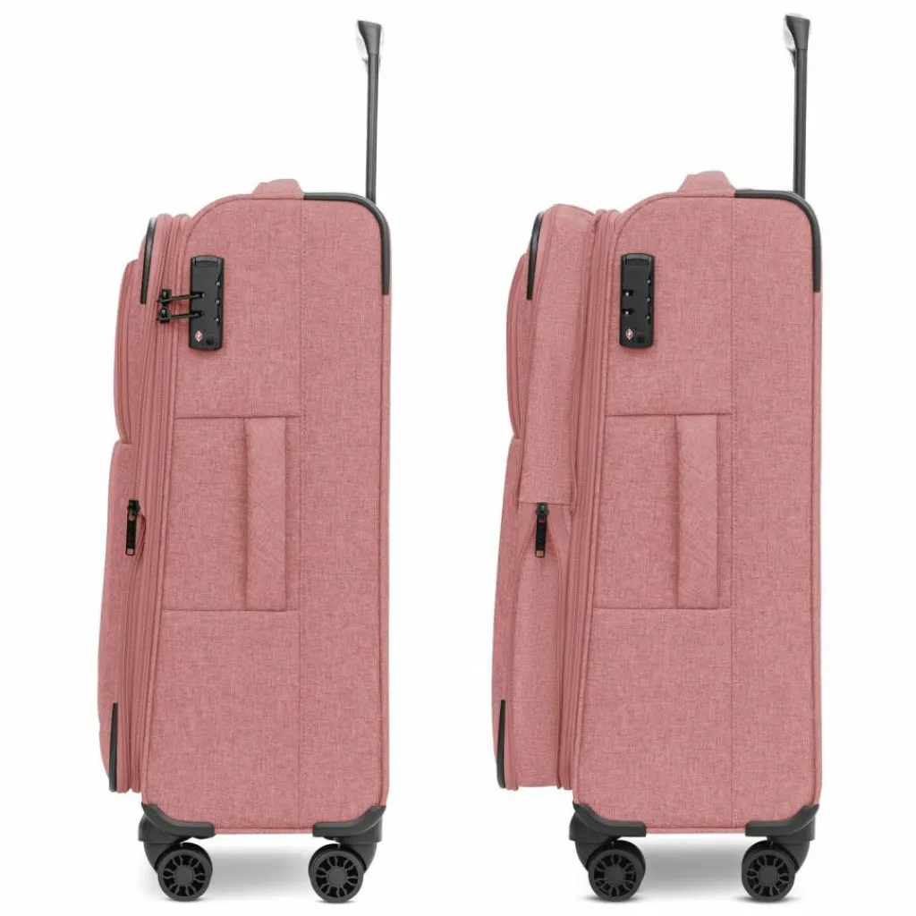 Redolz Weichgepäck|4-Rollen Koffer<Essentials 12 MEDIUM 4-Rollen Trolley 67 cm mit Dehnfalte rose
