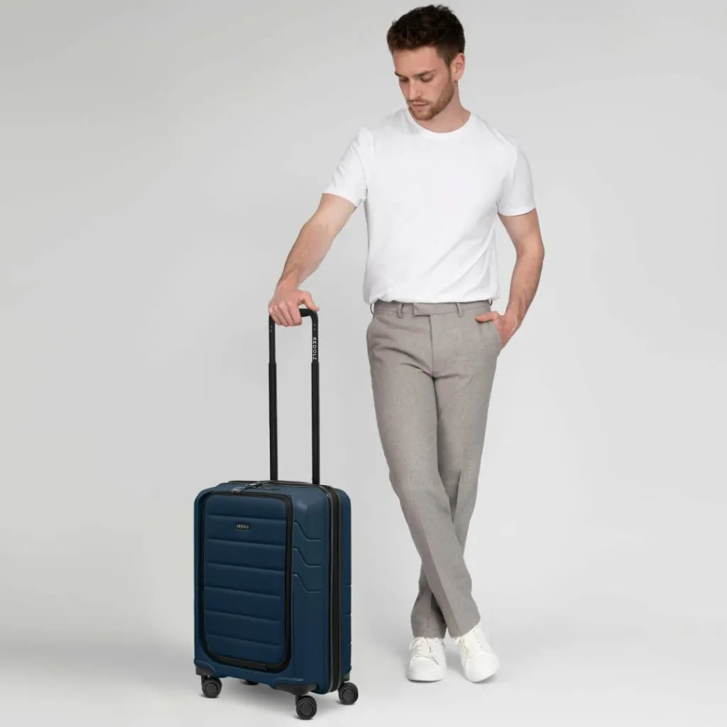 Redolz Hartgepäck Kabinengepäck|4-Rollen Kabinentrolleys<Essentials 17 4-Rollen Kabinentrolley 55 cm Soft-Pocket Laptopfach blue