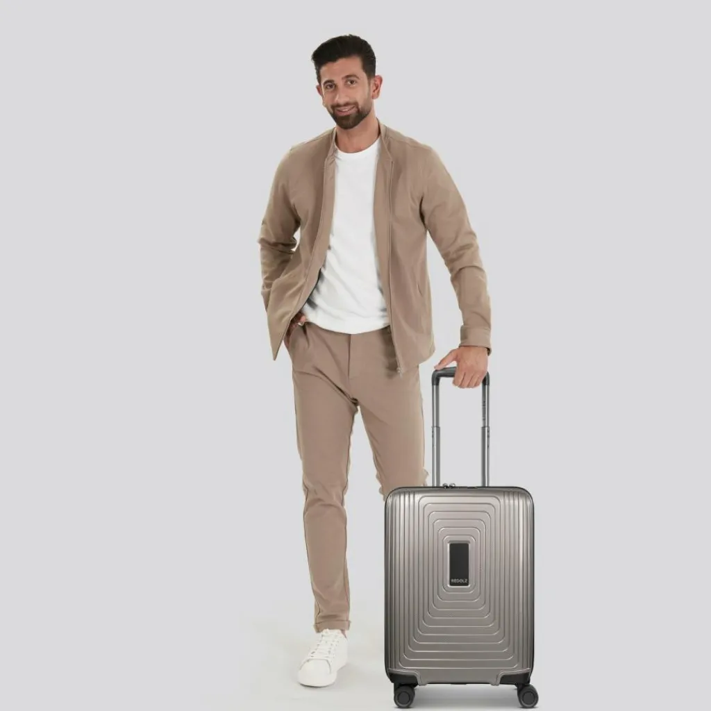 Sale Redolz Essentials 14 4-Rollen Kabinentrolley 55 cm slim coffee grey metallic