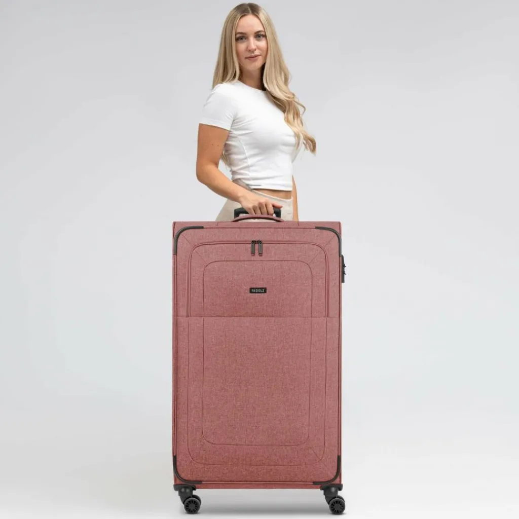 Redolz Weichgepäck|4-Rollen Koffer<Essentials 12 4-Rollen Trolley XL 90 cm sehr groß Sondergröße rose