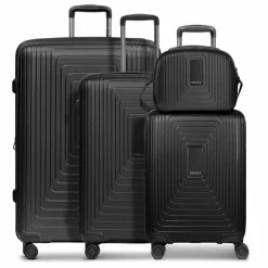 Redolz Koffersets Als Hartgepäck|Koffersets 4-Teilig<Essentials 14 4-Rollen Kofferset + Beautycase 4 tlg. mit Dehnfalte black metallic