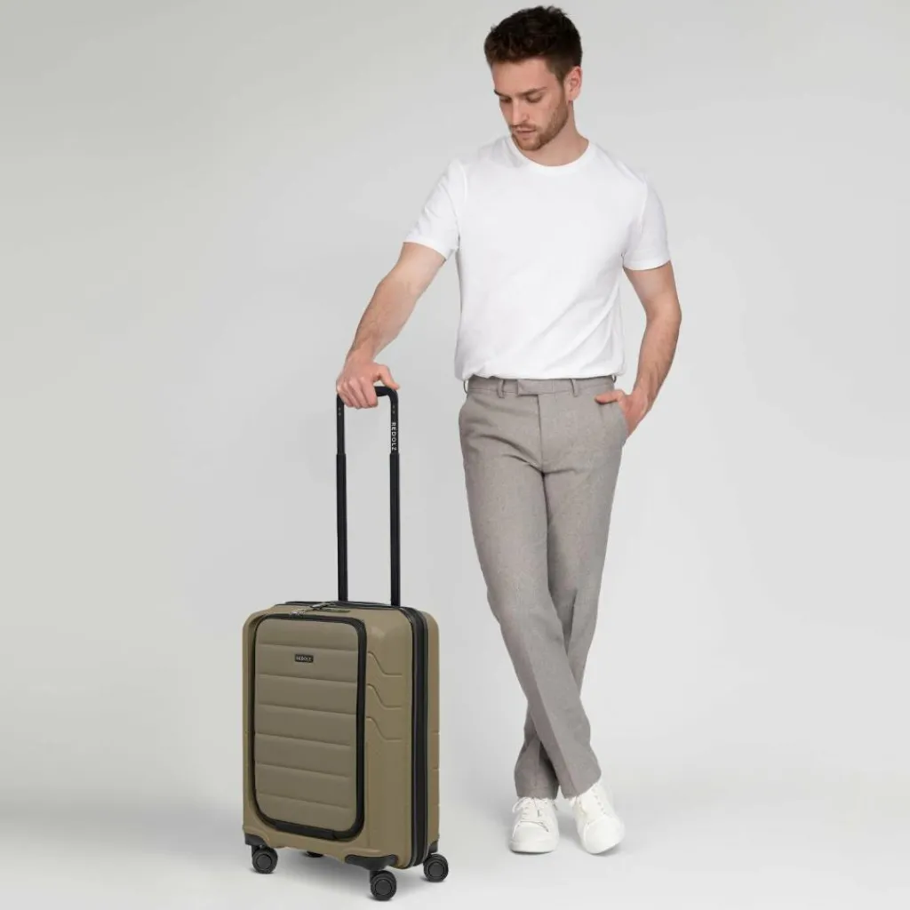 Redolz Hartgepäck Kabinengepäck|4-Rollen Kabinentrolleys<Essentials 17 4-Rollen Kabinentrolley 55 cm Soft-Pocket Laptopfach brown