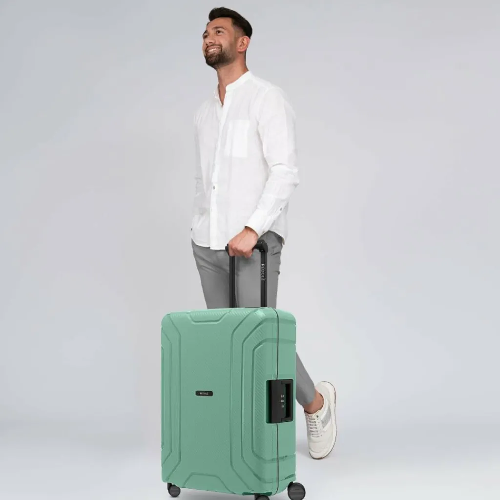 Redolz Hartgepäck|4-Rollen Koffer<Essentials 15 4-Rollen Trolley 65 cm mit Dreipunkt-Verschluss sea green